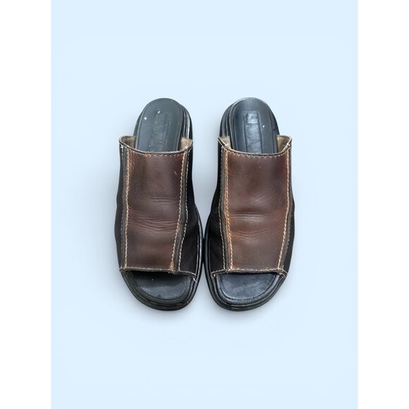 Vintage Dr Martens England Platform Chunky Leather Sandals Mens 9 Heavy Slip On